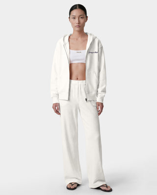 Signature Logo Ribbed House Pant - Ecru/Black