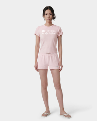 Signature Logo Ribbed House Short - Clear Pink/Black