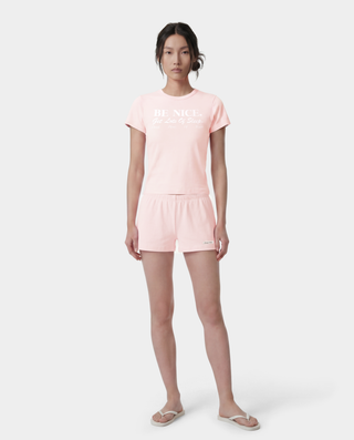 Signature Logo Ribbed House Short - Clear Pink/Black