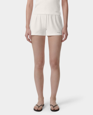Signature Logo Ribbed House Short - Ecru/Black