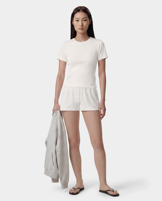 Signature Logo Ribbed House Short - Ecru/Black