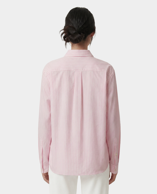 Signature Logo Oversized Shirt - Clear Pink Striped/White