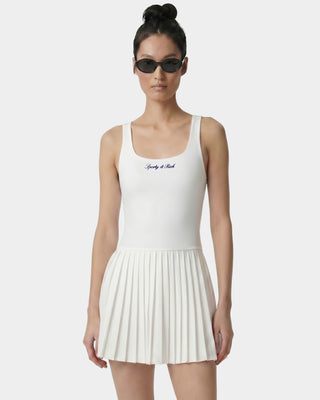 Signature Logo Court Dress - White