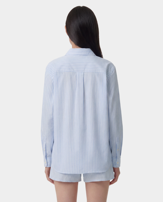 Signature Logo Oversized Shirt - Mist Striped/White