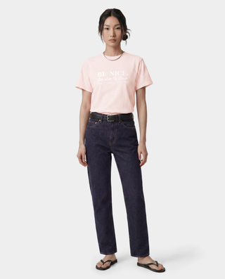 Be Nice Essential Tee - Clear Pink/White