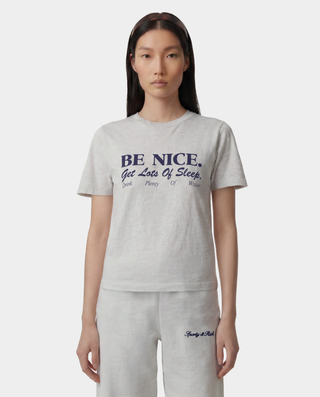 Be Nice Essential Tee - Heather Gray/Light Navy