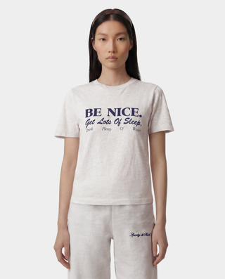 Be Nice Essential Tee - Heather Gray/Light Navy