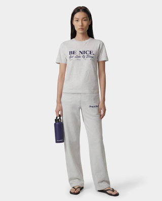 Be Nice Essential Tee - Heather Gray/Light Navy