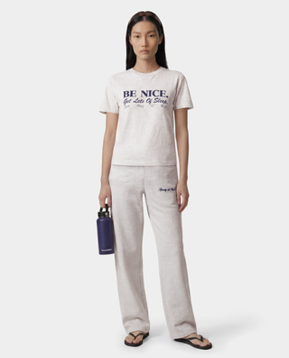 Be Nice Essential Tee - Heather Gray/Light Navy