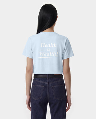 Health Is Wealth T-Shirt - Mist/White