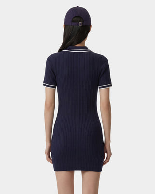 Signature Logo Mini Cable Dress - Navy/White