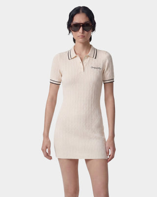 Signature Logo Mini Cable Dress - Ecru/Navy
