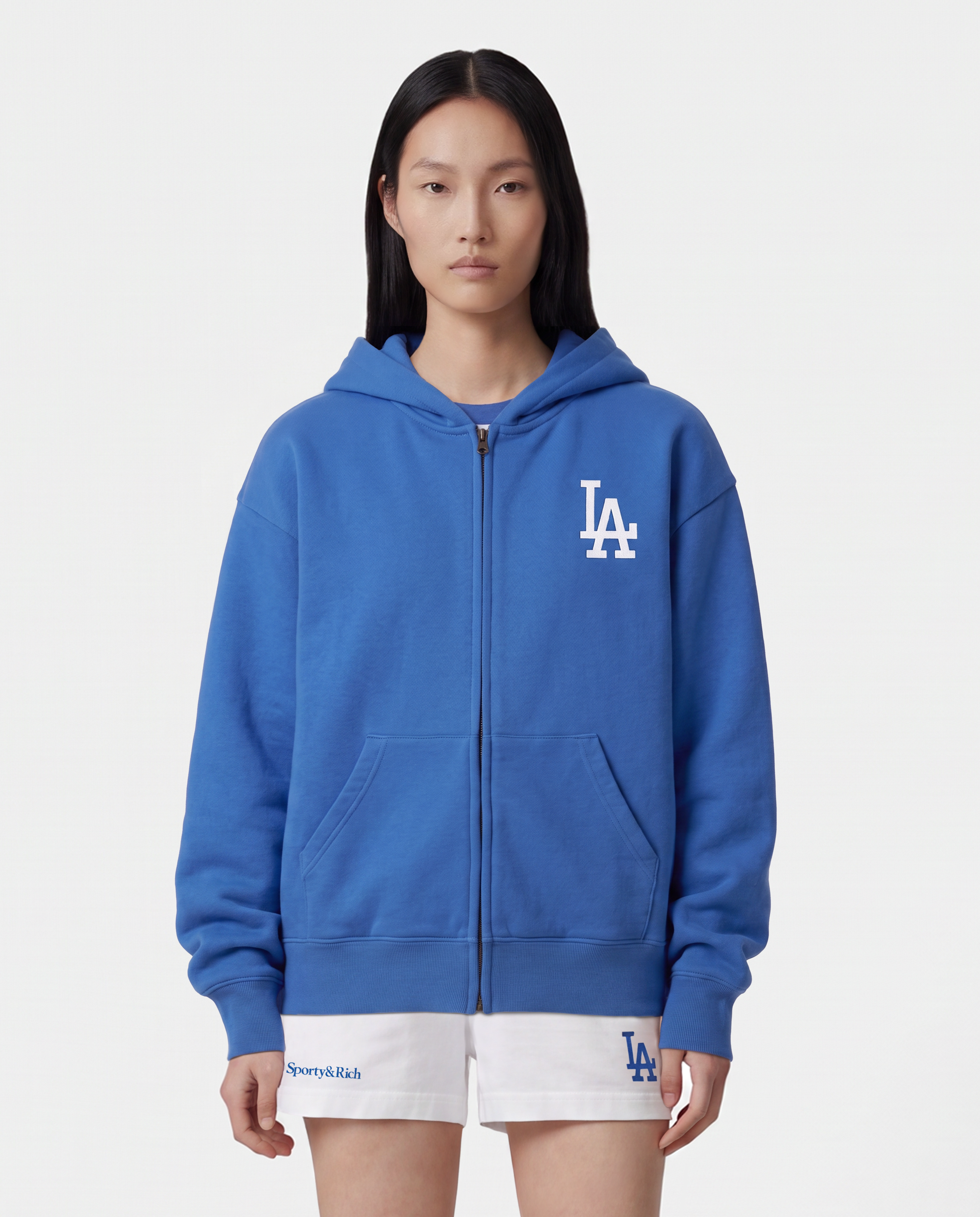 LA Serif Zip Hoodie - Team Blue/White – Sporty & Rich