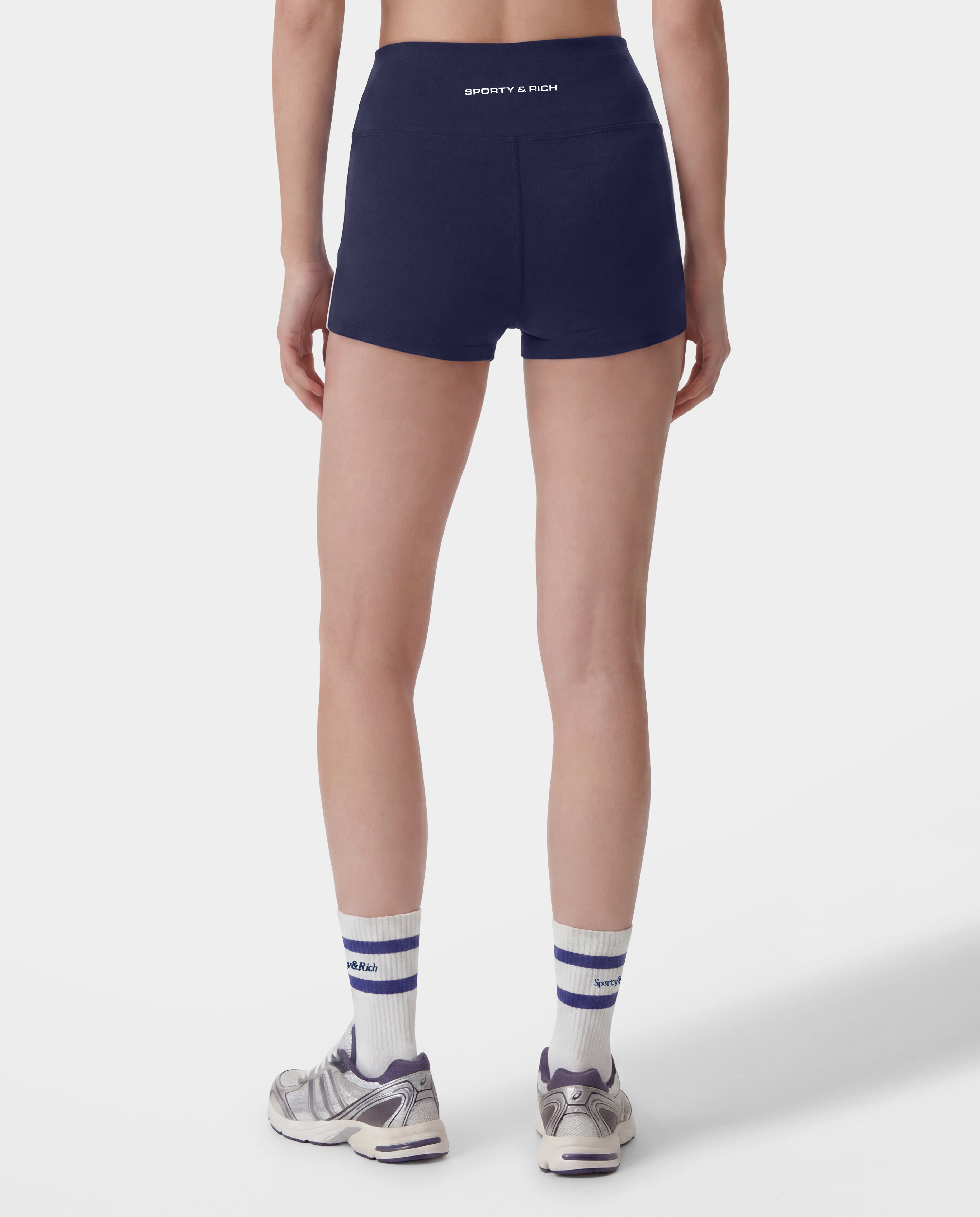 Bold Logo Mini Biker Short - Dark Navy/White – Sporty & Rich
