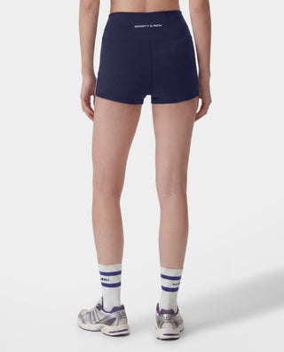 Bold Logo Mini Biker Short - Dark Navy/White