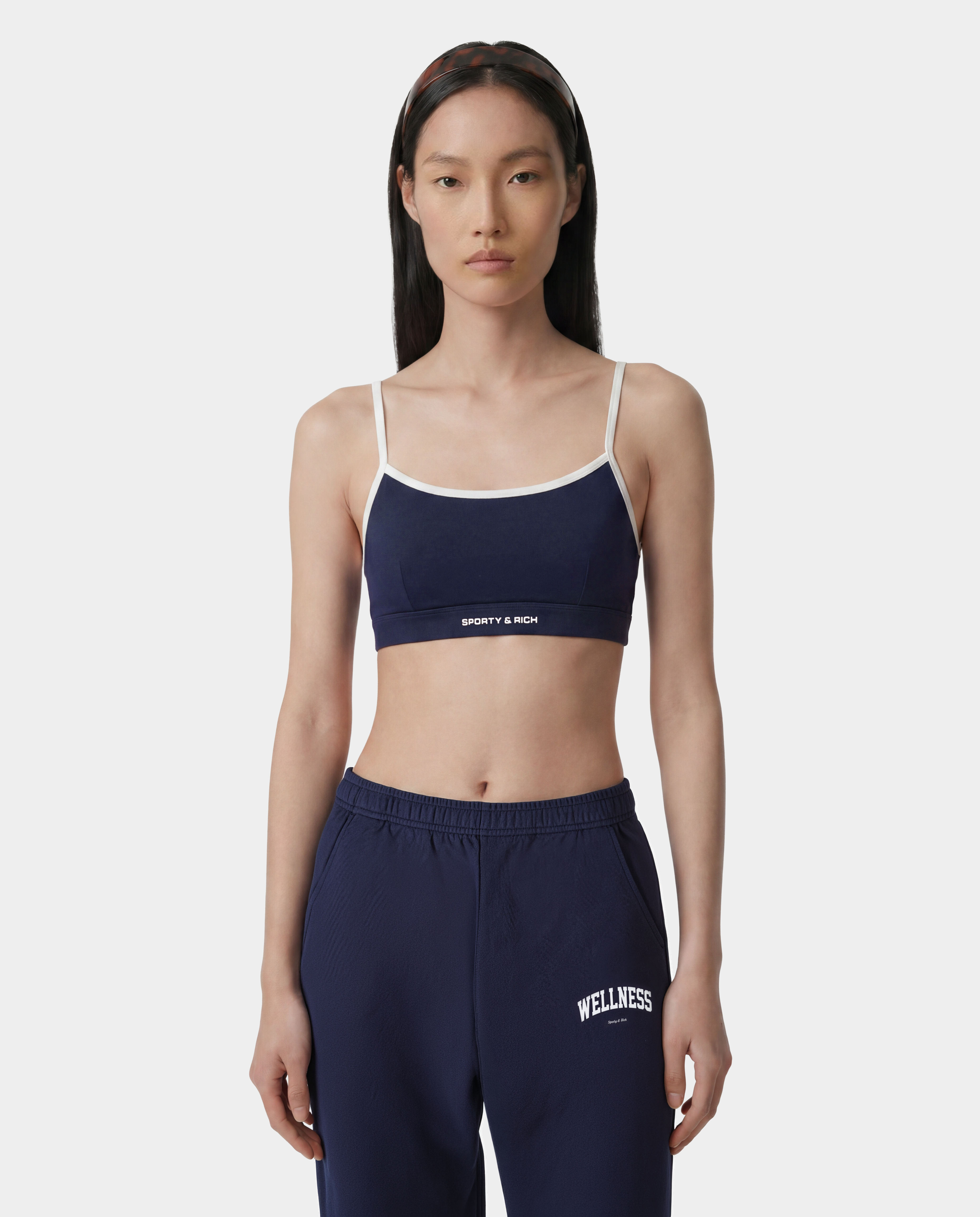 Bold Logo Athletic Bra - Dark Navy/White – Sporty & Rich