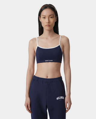 Bold Logo Athletic Bra - Dark Navy/White