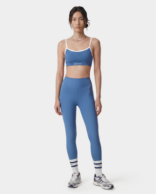 Bold Logo Legging - Dusty Blue/White