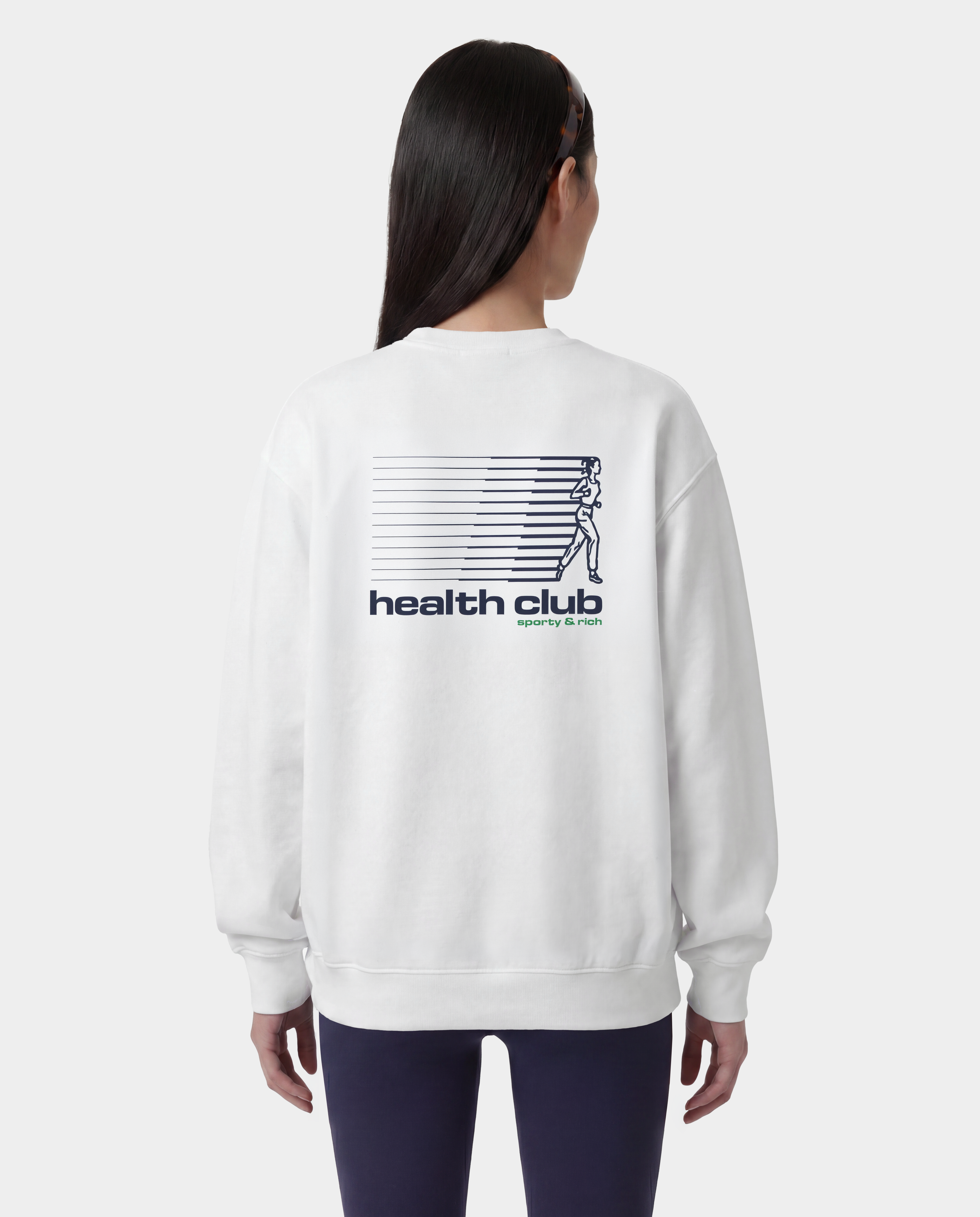 Bold Health Crewneck - White/Navy/Kelly – Sporty & Rich