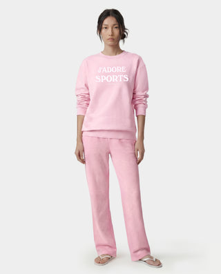 Jadore Flocked Crewneck - Laffy/White