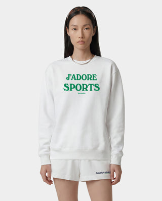 Jadore Flocked Crewneck - White/Kelly