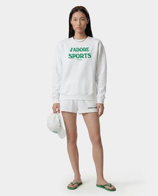 Jadore Flocked Crewneck - White/Kelly