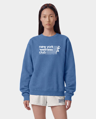 USA Wellness Club Crewneck - Dusty Blue/White