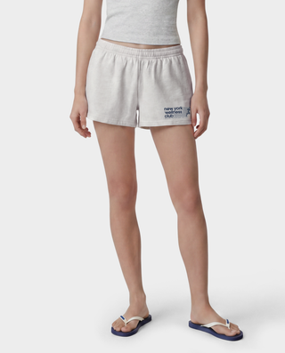 USA Wellness Club Disco Short - Heather Gray/White