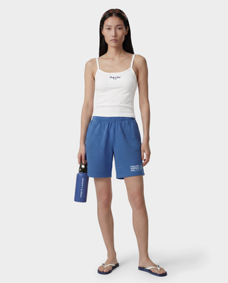 USA Wellness Club Gym Short - Dusty Blue/White