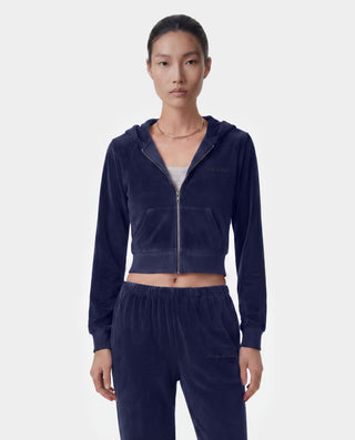 Signature Logo Krystal Zip Hoodie - Dark Navy/Crystal