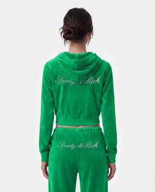 Signature Logo Krystal Zip Hoodie - Kelly/Crystal