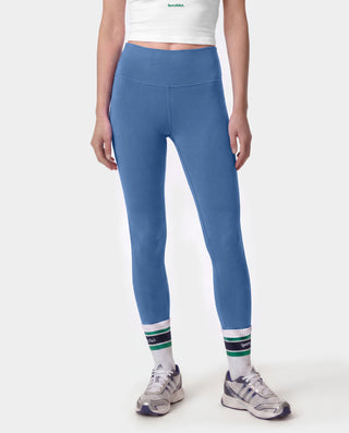 Bold Logo Legging - Dusty Blue/White