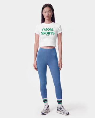 Bold Logo Legging - Dusty Blue/White