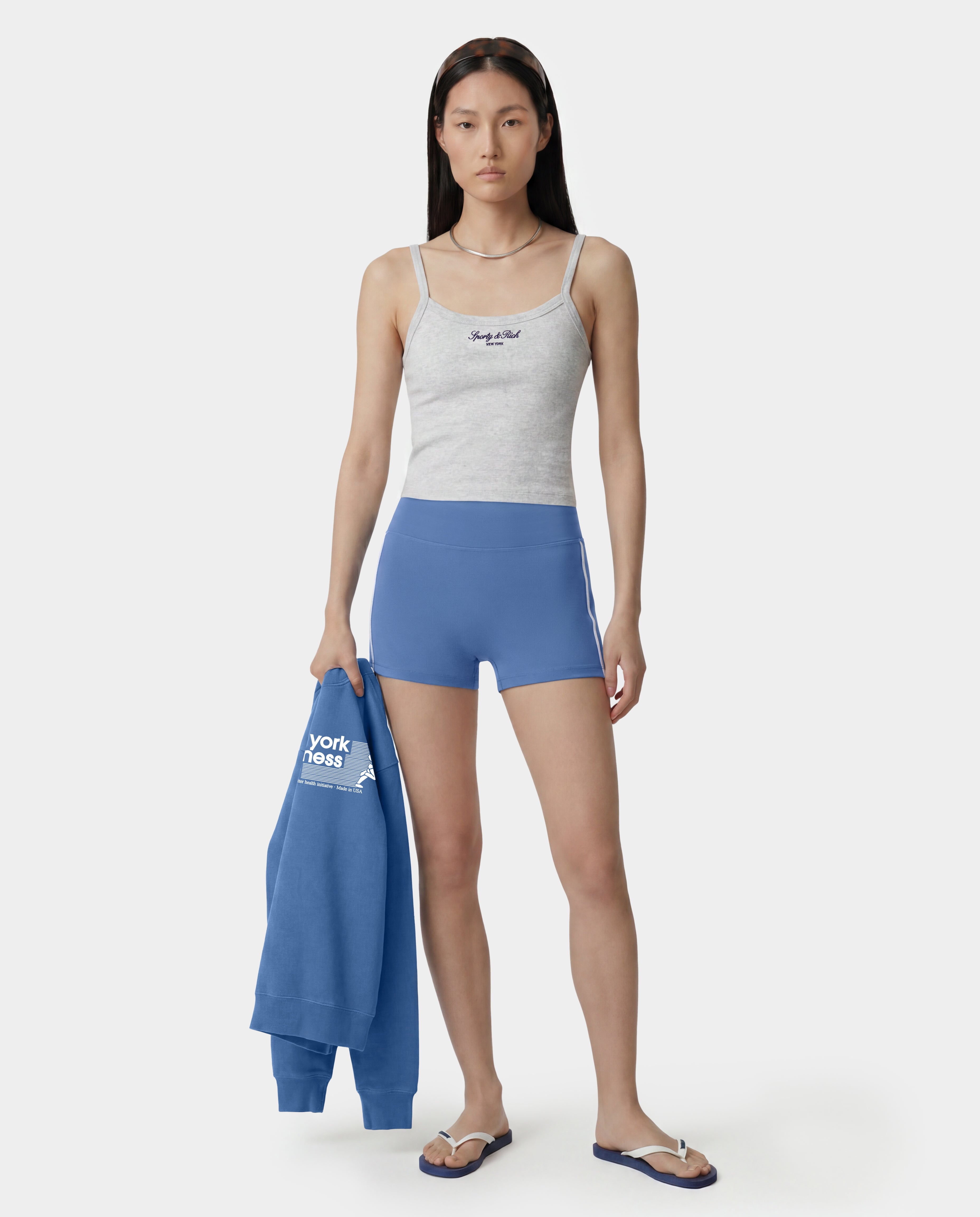 Signature NY Box Tank - Heather Gray/Dark Navy – Sporty & Rich