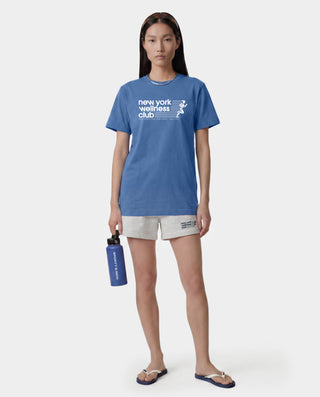 USA Wellness Club T-Shirt - Dusty Blue/White