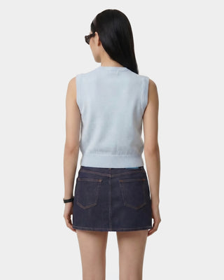 Signature Logo Knitted Vest - Ciel/Navy