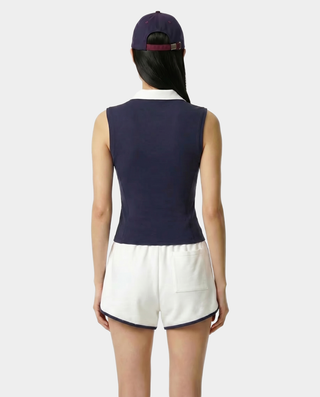 Signature Logo Sports Polo Vest - Navy/White