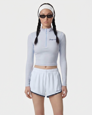 Signature Logo Sports Quarter Zip - Ciel