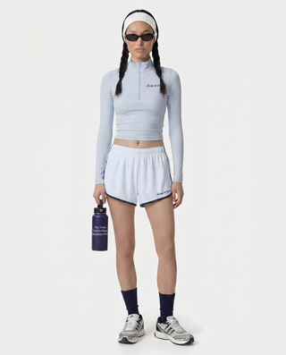Signature Logo Sports Quarter Zip - Ciel