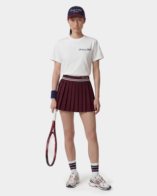 Signature Logo Abigail Skirt - Bordeaux/White