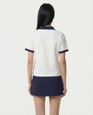 Signature Logo Terry Polo - White/Navy