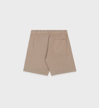 Made In USA Gym Short - Espresso/White