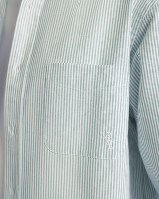 SRC Oversized Oxford Shirt Men - Forest striped