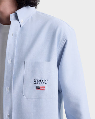 Nautical Oversized Oxford Shirt Men - Blue