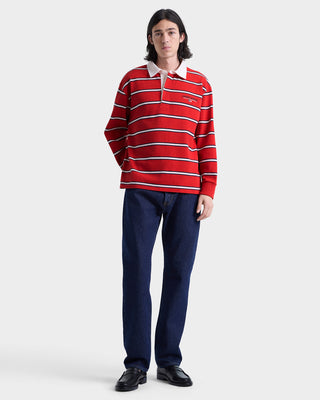 S&R Nautical Rugby Polo Men - Ruby/Navy/White