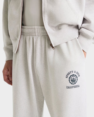 California Emblem Wide Sweatpant - Heather Gray/Forest
