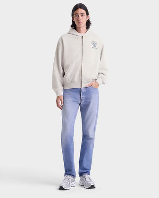 California Emblem Zip Hoodie - Heather Gray/Forest