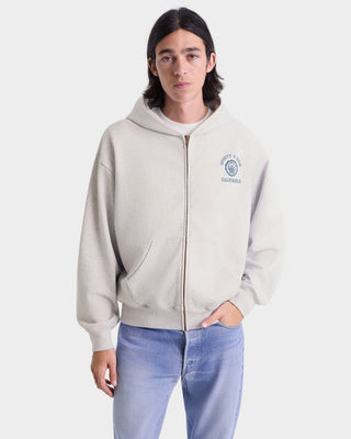 California Emblem Zip Hoodie - Heather Gray/Forest
