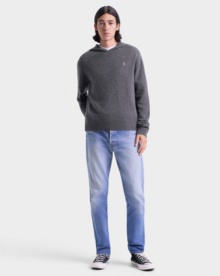 SRC Cashmere Hoodie Men - Light Grey/White