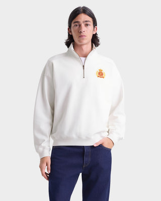 NY Crest Embroidered Quarter zip Men - White